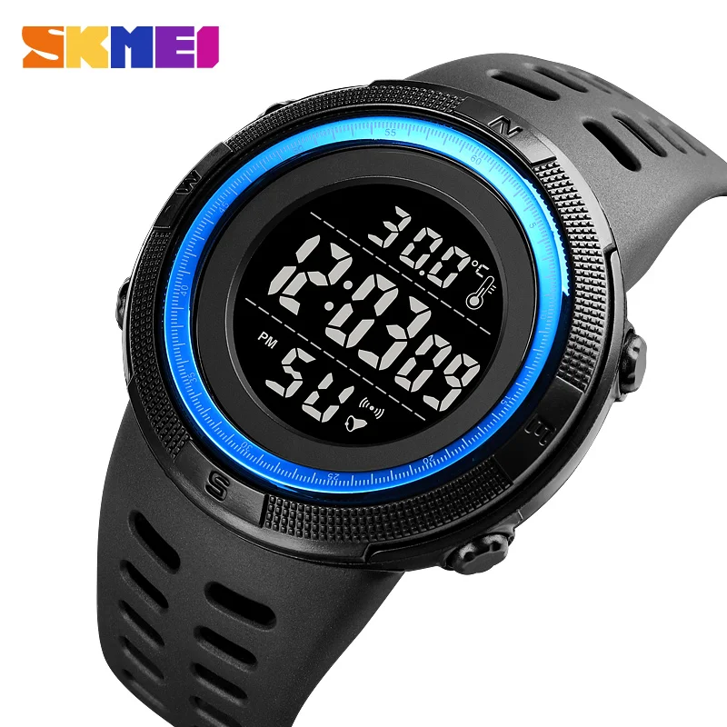 

men sport digital watches temperature chrono countdown stopwatch waterproof led military clock relogio masculino SKMEI 1681