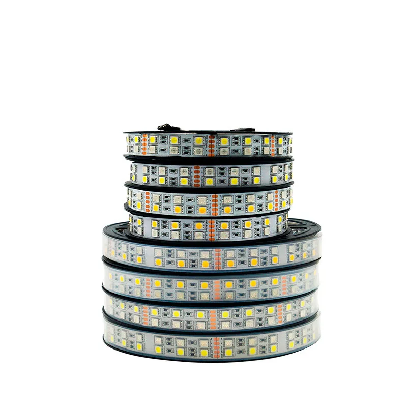 

5M/roll Double Row Flexible LED Strips 120led/M 600LEDs 5050 RGBW RGBWW RGB Cool White Warm White DC12-24V IP30/IP67 Waterproof