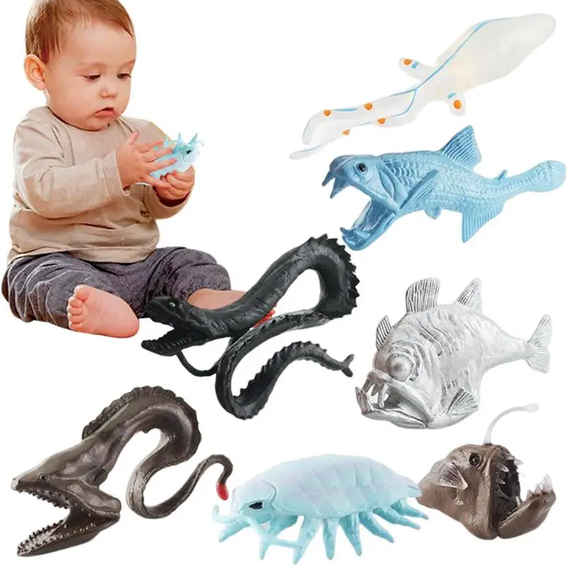 

7Pcs Ocean Animals Prehistoric Sea Creature Model Simulation Marine Life Animals Model Sea World Toy Kids Educational Toys Gifts