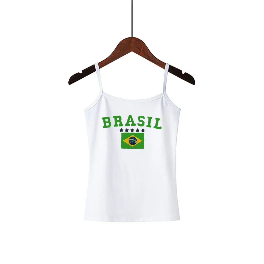 Кроп-Топ женский без рукавов корсет с надписью майка в бразильском стиле ретро