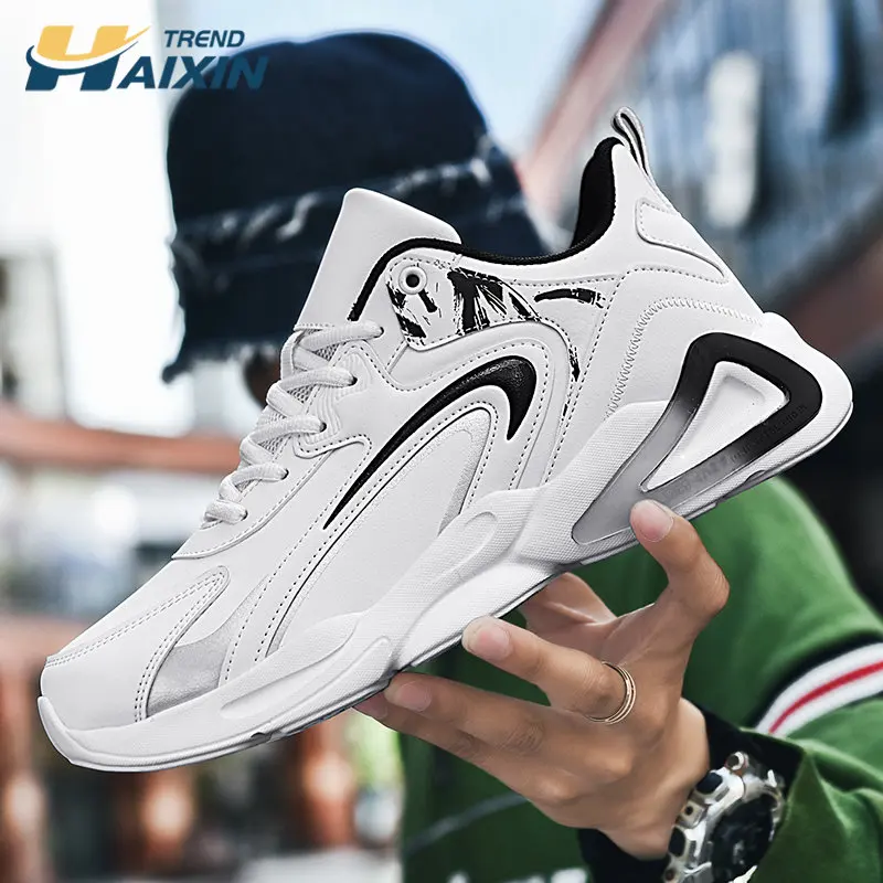 

2022 New PU Breathable Trend Men's Shoes Light and Comfortable Sports Casual Shoes Wear-resistant Non-slip Running Sneakers