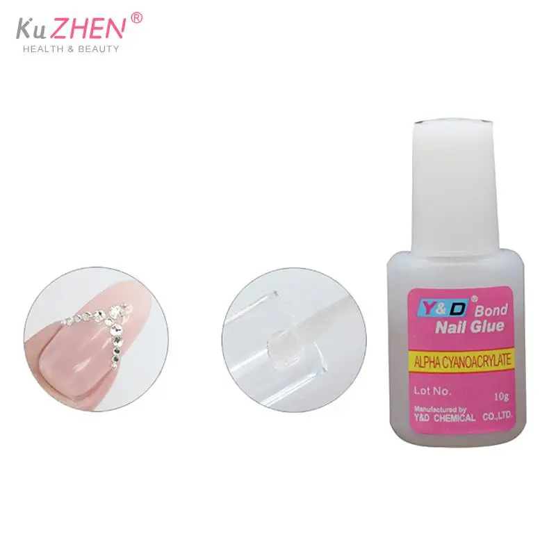 

10g Fast Drying Nail Glue For False Nails Glitter Acrylic Decoration With Brush False Nail Tips Design Faux Ongle Nail Care Tool