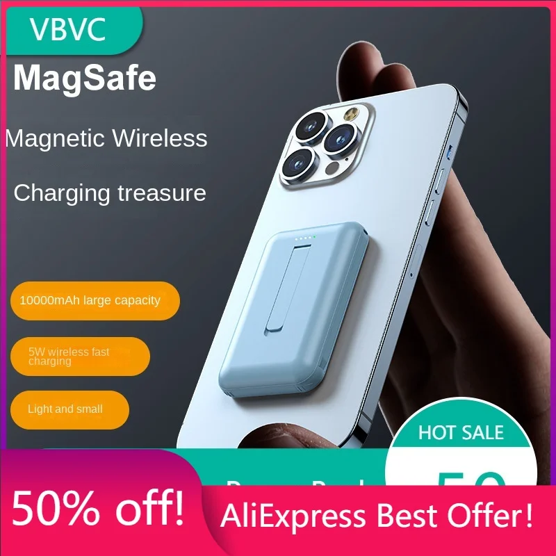 

Wireless Magsafe Rvbvcechargeable Battery with 60000mAh, Magnetic Adsorption and Small Size