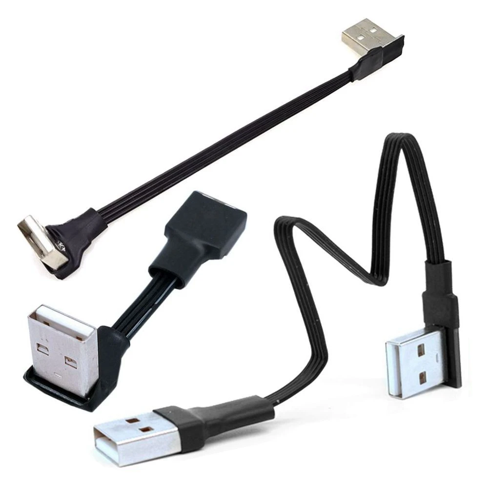 

1 м 90 градусов Угловой USB Удлинительный Кабель USB 2,0 короткий кабель для Smart TV PS4 скоростной удлинитель данных штырь-штырь и гнездо провод