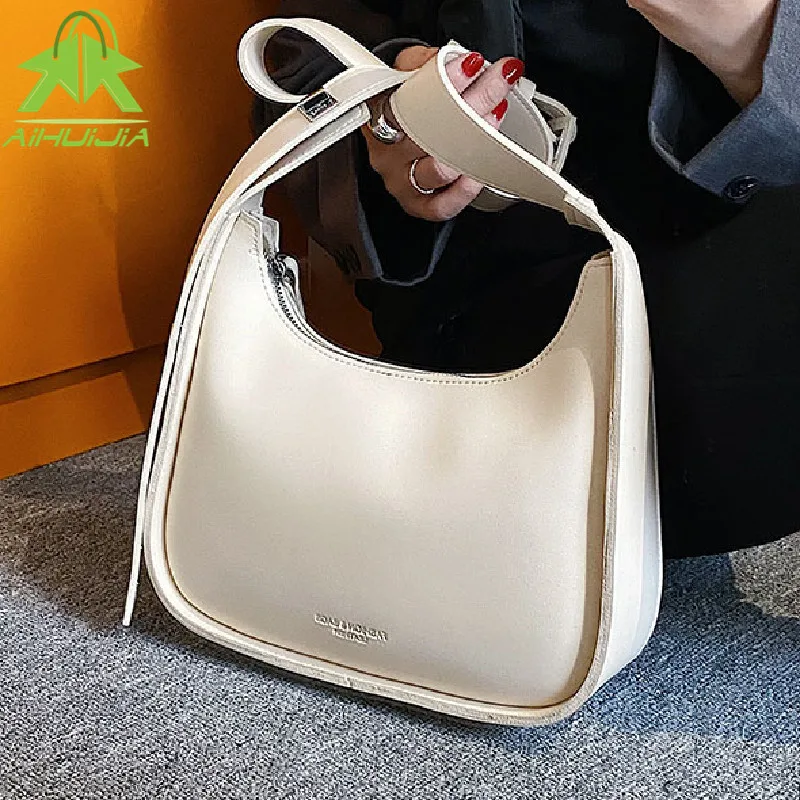 

Luxury Solid Color Purses and Handbags Designer Pu Leather Shoulder Crossbody Bags for Women Fashion Underarm Bag Sac A Main New