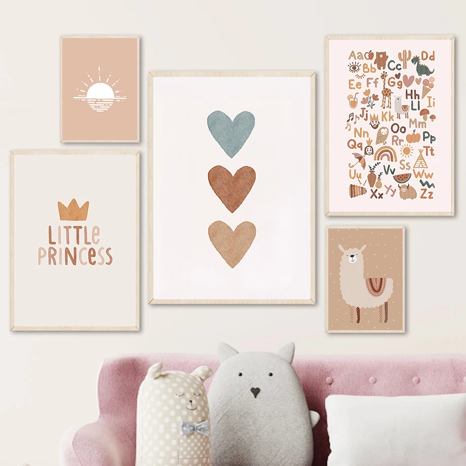 Абстрактная картина алфавита альпака в скандинавском стиле Современное