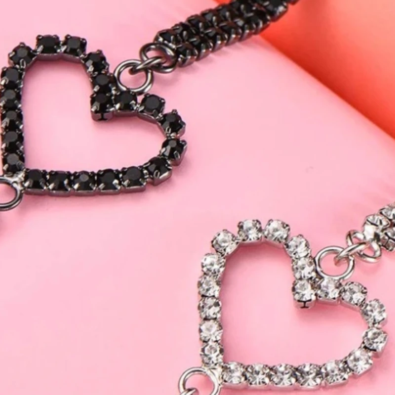 Heart Rhinestone Shoulder Strap Chain Clothing Women Adjustable Evening Dress Crystal Shoulder Chains Body Jewelry Accessories