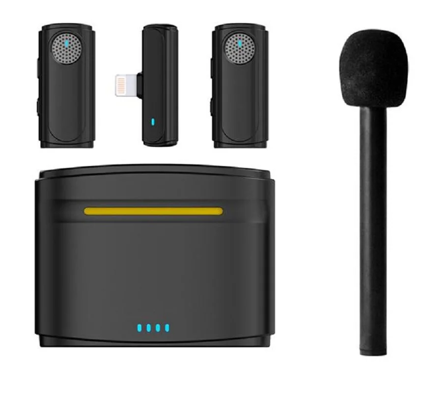 J20 Wireless Lavalier Microphone Noise reduction Portable Interview film Shooting Video Recording Live For For iPhone Android