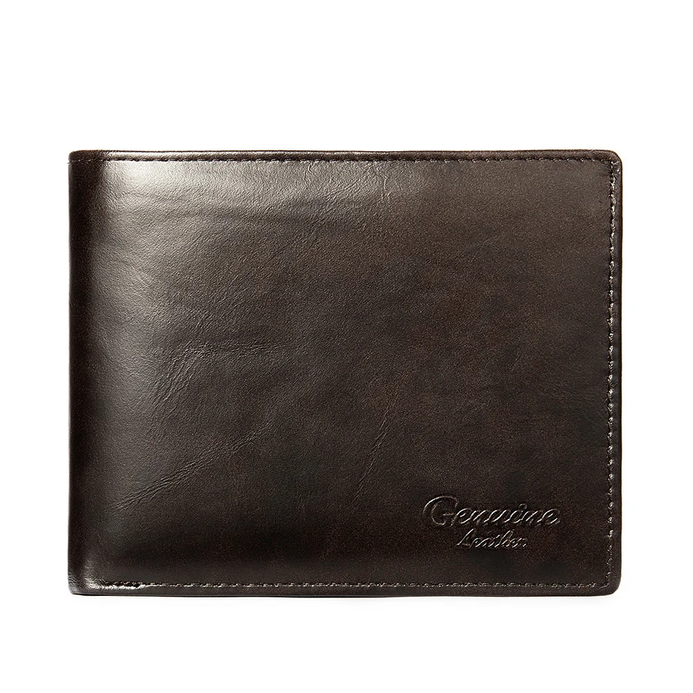 

Men's Genuine Leather Wallet Male Bifold Short Purse Multiple Card Slots Vintage Wallet For Men Fashion ID Card Holder