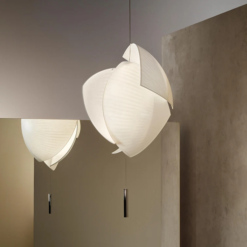 

Японский тихий Шелковый подвесной светильник, настенная лампа в скандинавском стиле для ресторана, двойное освещение в стиле лофт, гостиной, дизайнерский светильник для лестницы