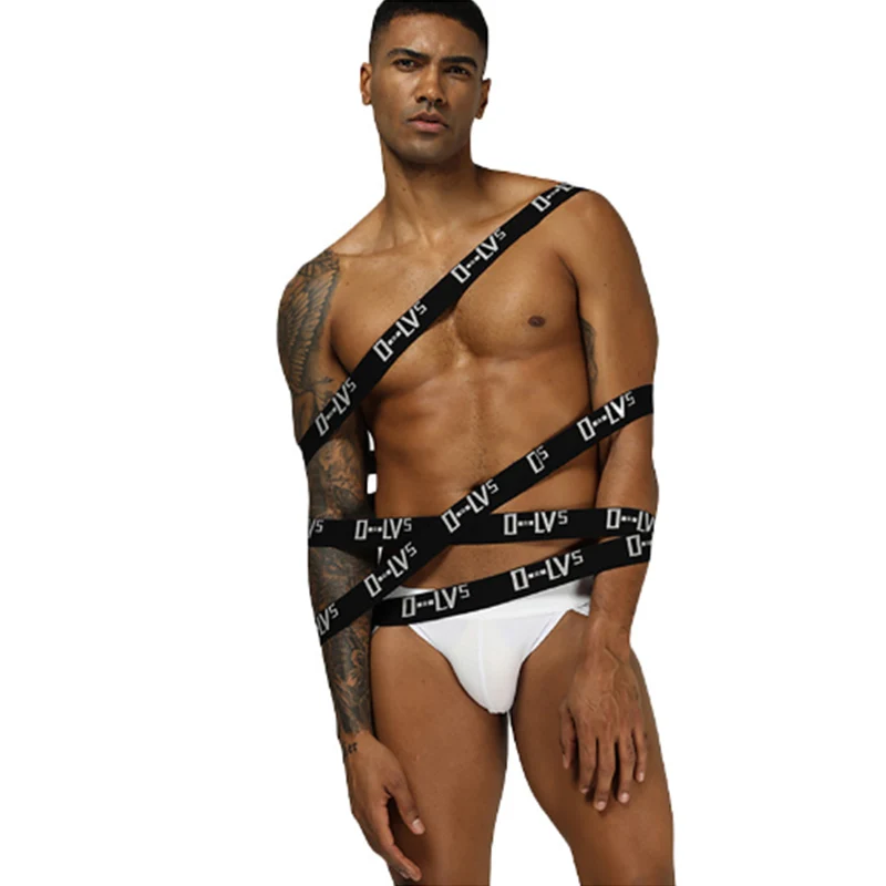 Мужские трусы джоки из хлопка ORLVS черные слипы стринги с карманом сексуальное