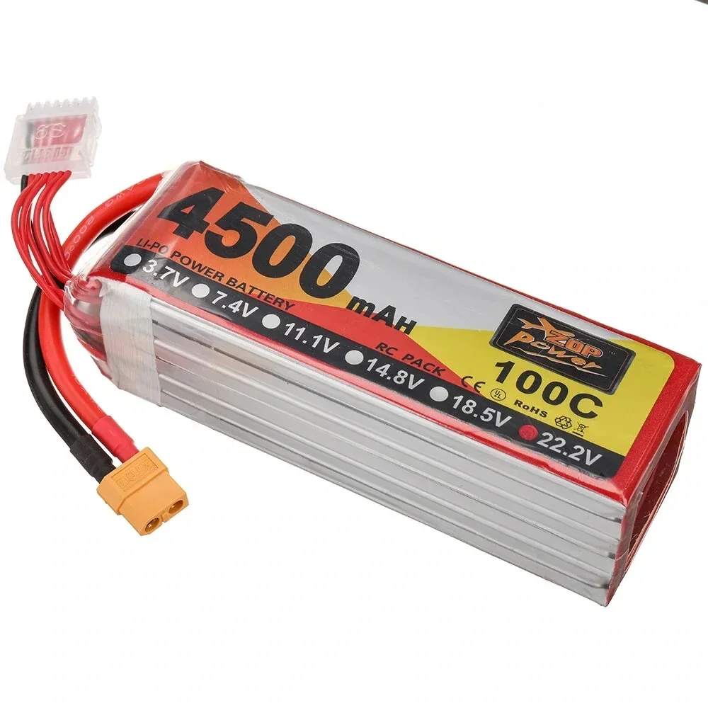 ZOP Power 22 2 В 4500 мАч 100C 6S LiPo аккумулятор XT60 разъем для радиоуправляемого дрона