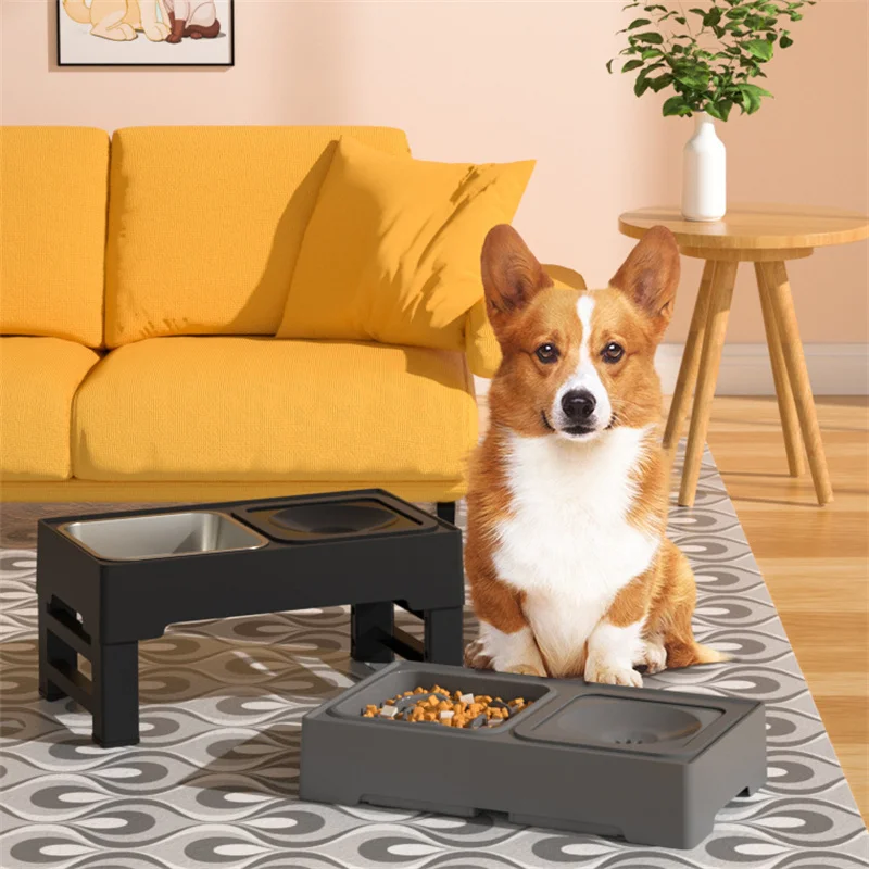 Приподнятая миска для собак Регулируемая приподнятая с медленной кормушкой и
