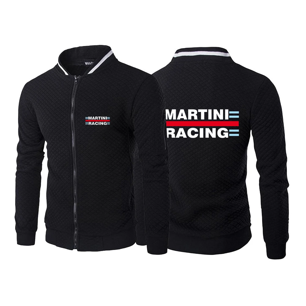 

2023 New Men's Martini Racing Print Spring And Autumn Fashion Solid Color High Quality Delicate Warm Casual Zipper Jacket Coat