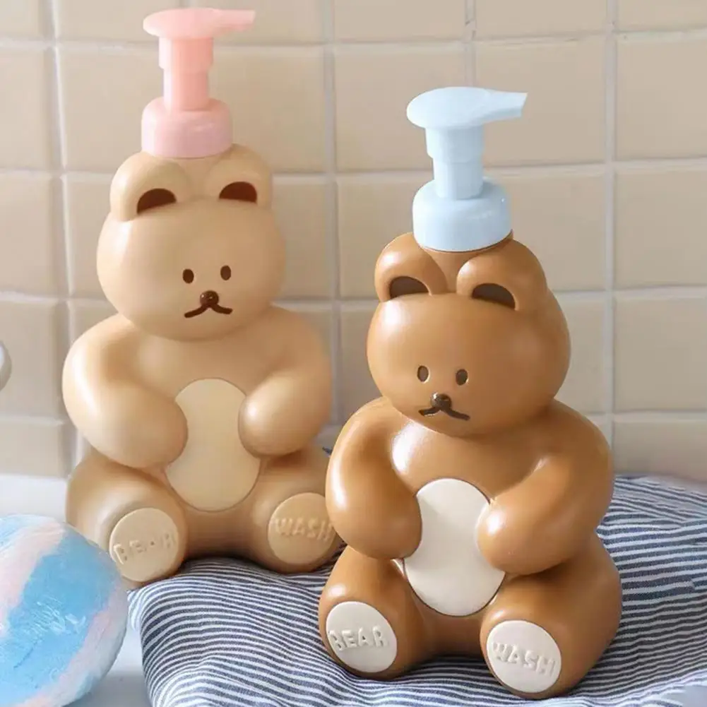 

500ml Bear Shape Lotion Dispensing Dispenser Pump Bottle Push Button Shampoo Lotion Hand Pump Bottle Cute Press Pumps