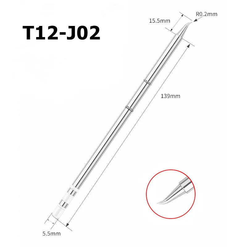 T12 Soldering Solder Iron Tips T12J02 Iron Tip For Hakko FX951 STC AND STM32 OLED Soldering Station Electric Soldering Iron