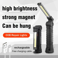 iwp flashlight 5 modes adjustable portable outdoor waterproof work light usb rechargeable hanging hook car repair camping lamp