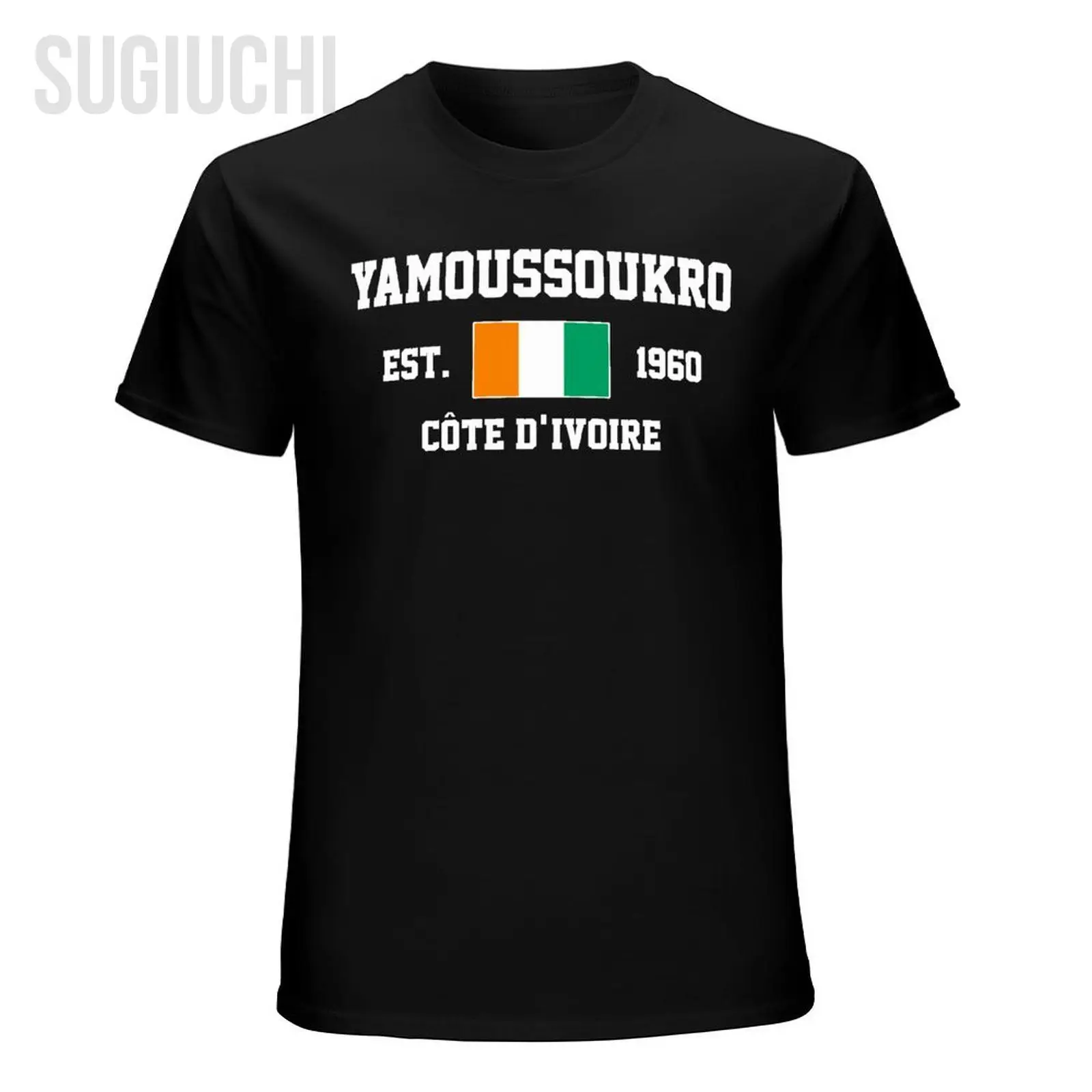 Патриотический флаг Côte D'Ivoire EST.1960 Yamoussoukro Мужская футболка Футболки с круглым