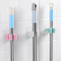 1pc wall mounted mop rack hook bathroom shelves organizer clip mop hanging shelf kitchen holders bathroom accessories