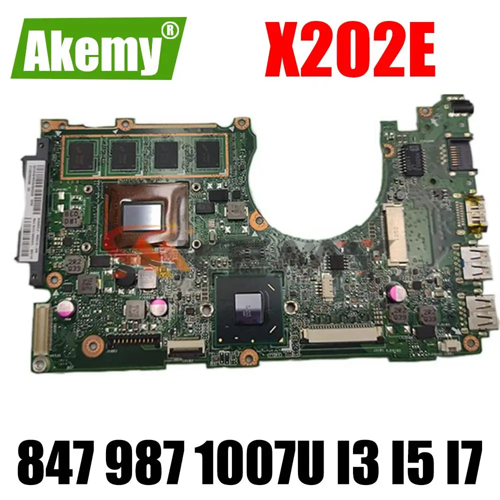 

X202E Original Notebook Mainboard 847 987 1007U I3 I5 I7 CPU 2GB 4GB RAM for ASUS S200E X202EP X202EV Laptop Motherboard