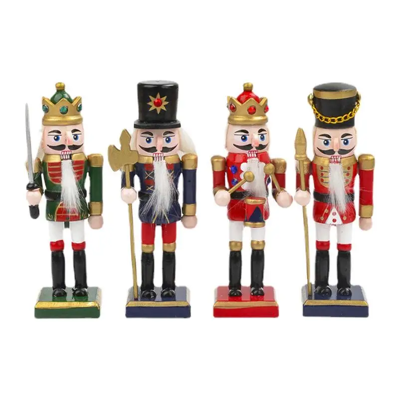

Деревянный гайковёр, марионетка, король, солдат, Рождественский Настольный деревянный орнамент, домашний декор, ручная работа, домашние украшения, аксессуары