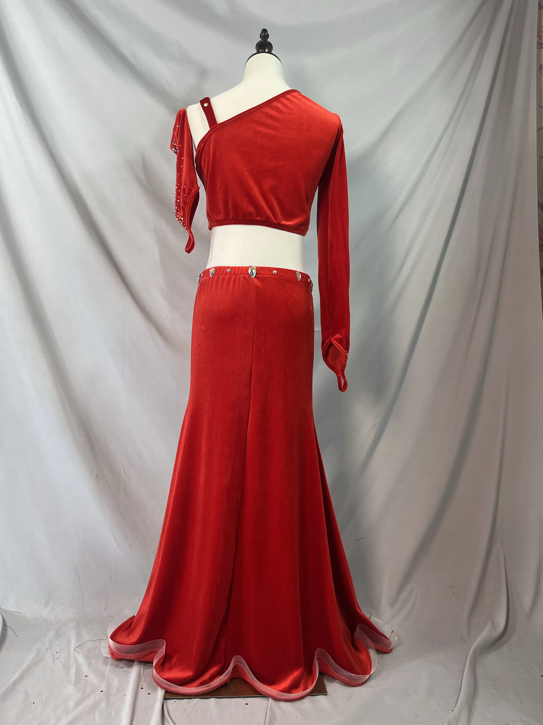 Комплект для танца живота роскошный топ со стразами по индивидуальному заказу +