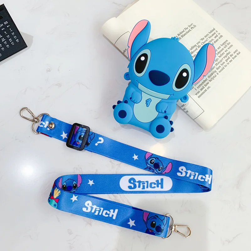 

Disney Stitch girl boy Messenger Bag Silica gel Coin Purse Squirrel Cartoon shoulder Bag