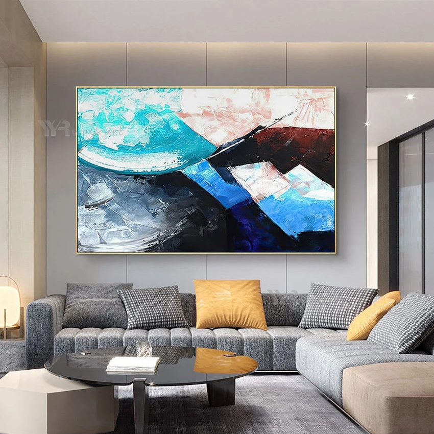 

Современный абстрактный декоративный постер 100% ручная работа картина маслом холст настенное искусство подвесная фотография гостиная дива...