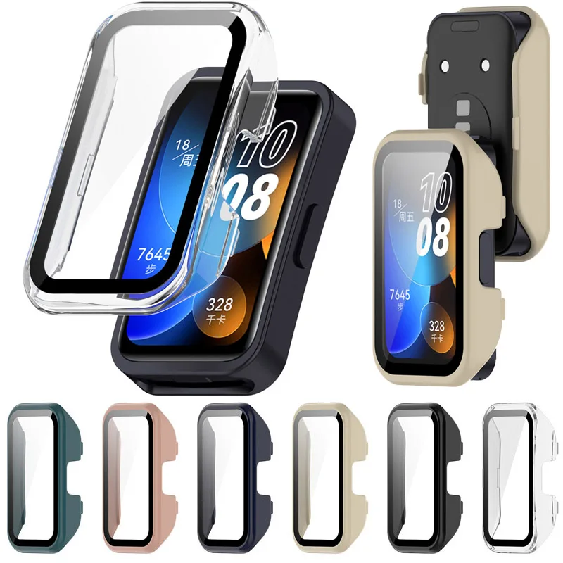 

PC Hard Screen Protector Case for Huawei band 8 Protective Shell Film Bumper Anti-scratch Tempered Glass Cover Accessories