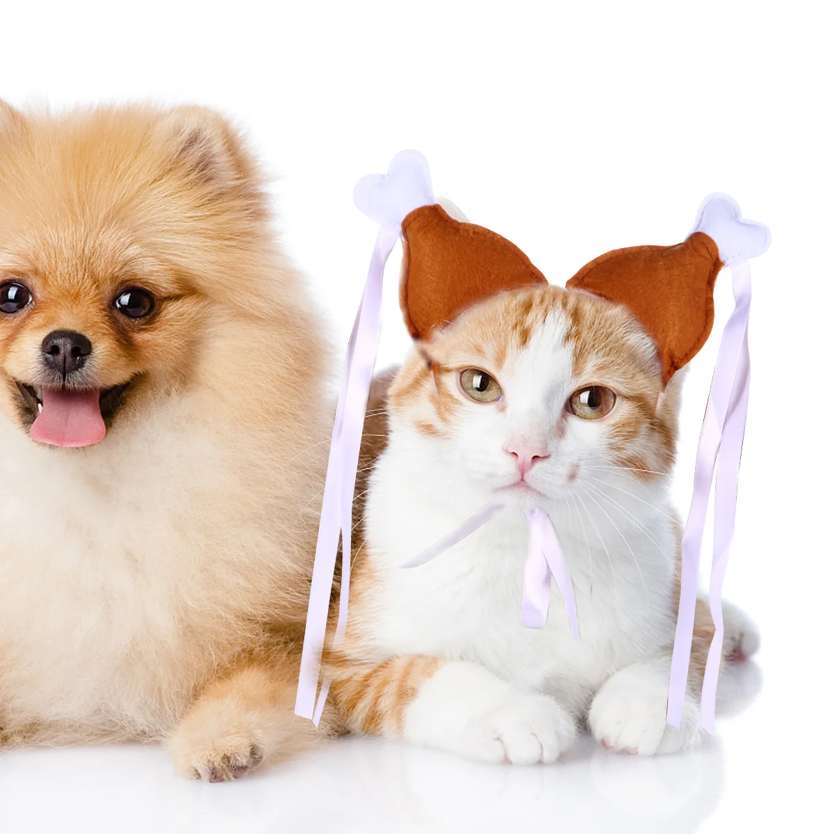 

Платье для домашних животных, повязка на голову с куриными ногами, обруч для волос, головной убор, декоративные костюмы на Хэллоуин