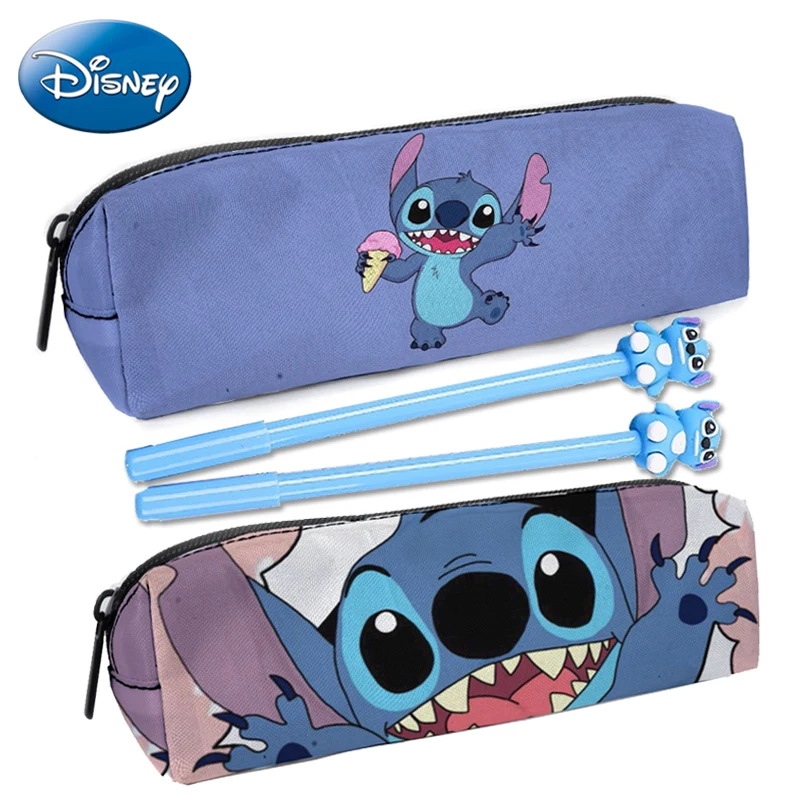 

Disney Action Figures Lilo & Stitch Pencil Case Printed Pencil Pouch Kawaii Organizer for Students Stationery Christmas Gifts