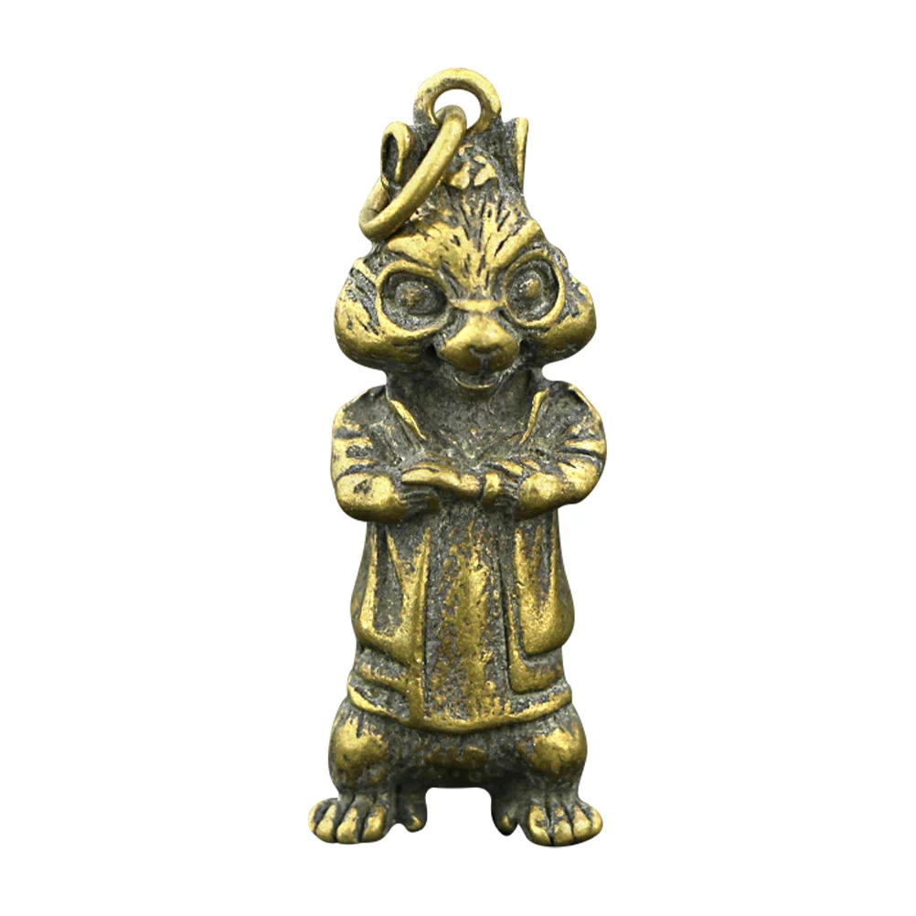 

Decorative Weasel Shape Pendant DIY Key Hanging Adornment Small Brass Gadget