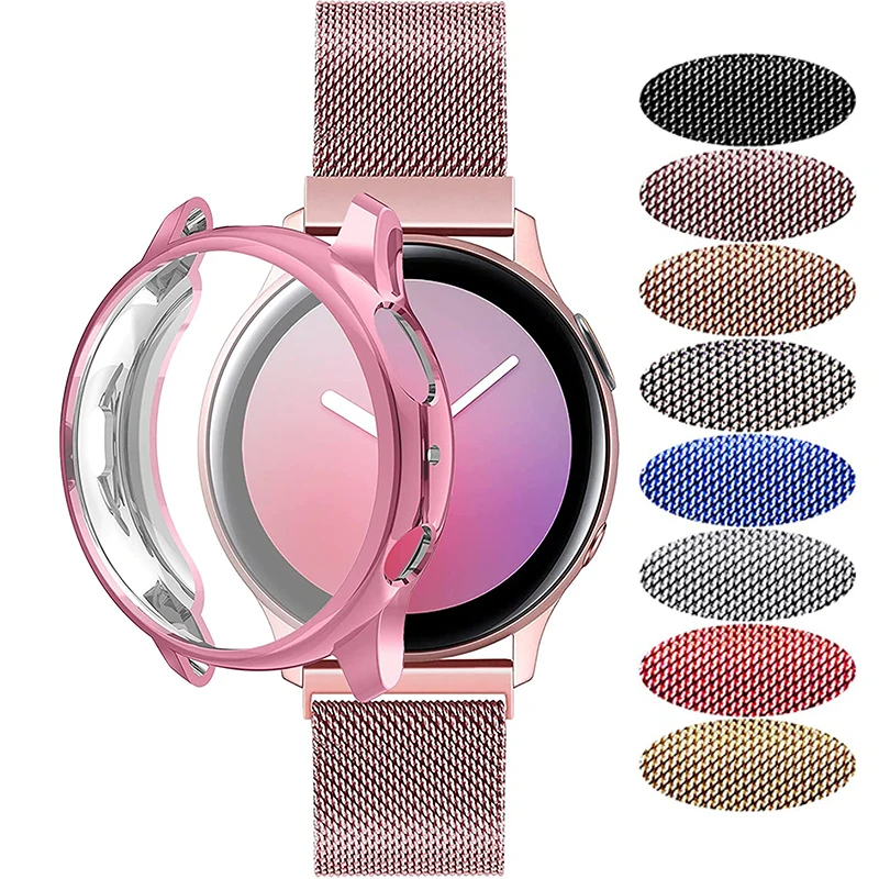

Чехол + магнитный ремешок для Samsung Galaxy Watch Active 2 40 мм 44 мм, браслет с корпусом для Galaxy Watch Active 1 2 40 мм 44 мм
