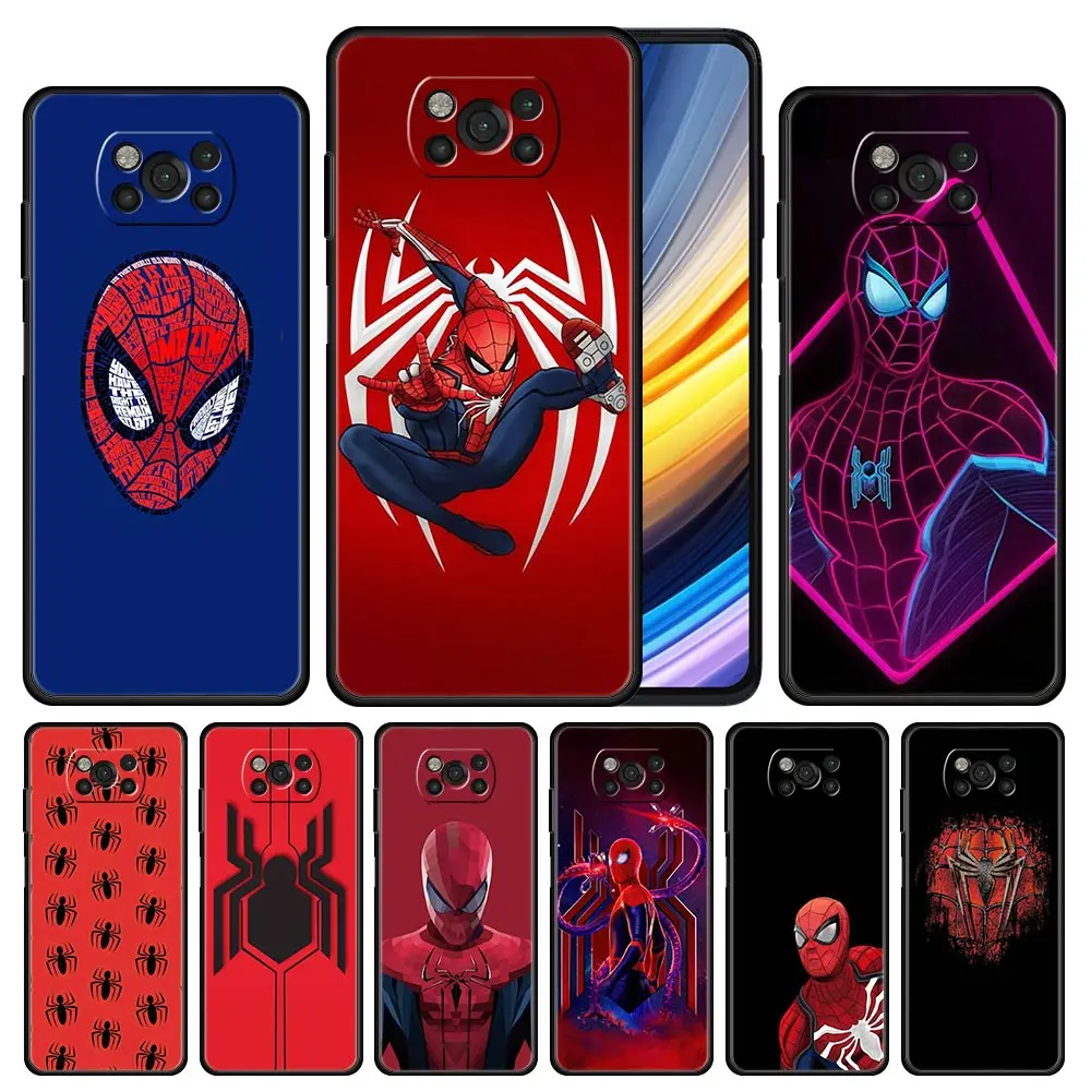 

Cover Case for Xiaomi 11 11T 10 10T 9 9T Lite Note 10 Poco X3 NEC X4 M3 M4 F2 F3 Pro 5G Luxury Soft Full Matte Marvel Spiderman