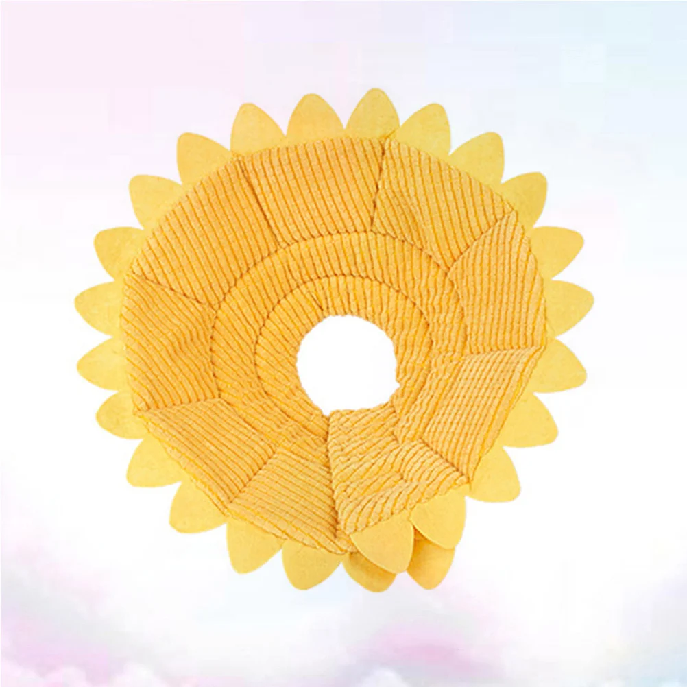 

Collar Dog Pet Cone Neck Cat Cats Elizabethan Necklace Surgery Circular Sunflower Cones Soft After Collars Recovery Kitten Cloth