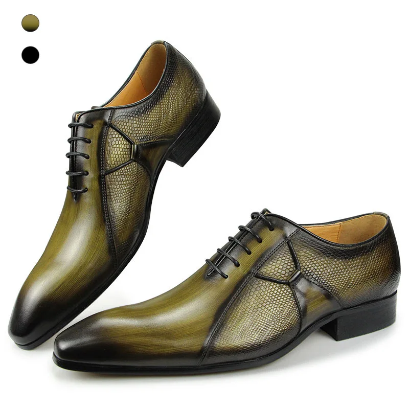 

Mens Office Shoes Formal Oxfords Serpentine & Metal Buckle Decorate Wedding Elegant Leather Hombre sapatos de couro masculinos