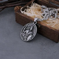 vintage spartan warrior shield necklace men ancient greek warrior punk hip hop pendant stainless steel party biker jewelry gift