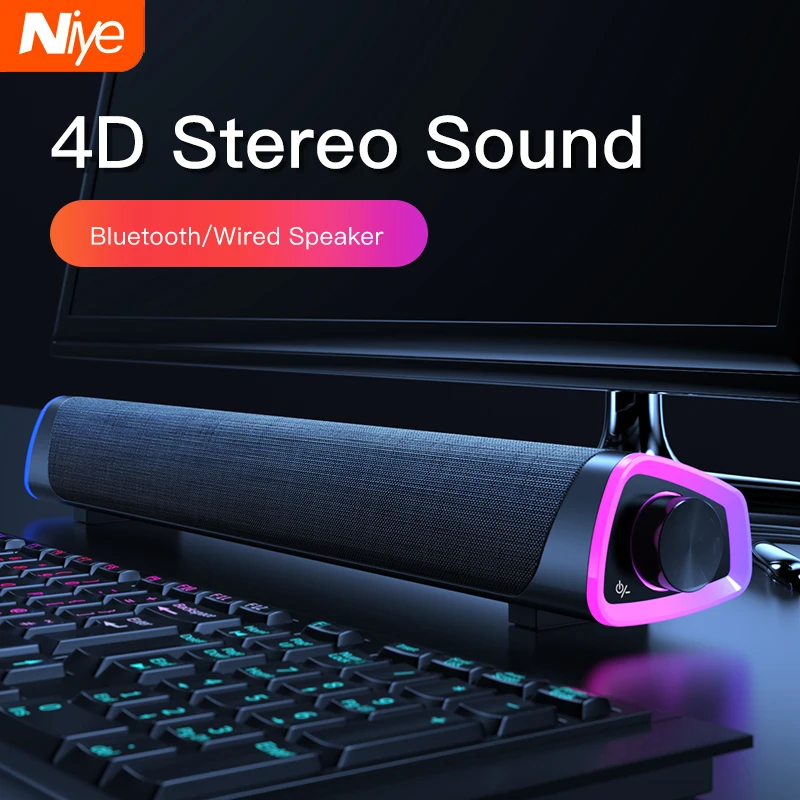 4D Computer Speaker Bar Stereo Sound Subwoofer Bluetooth Spe