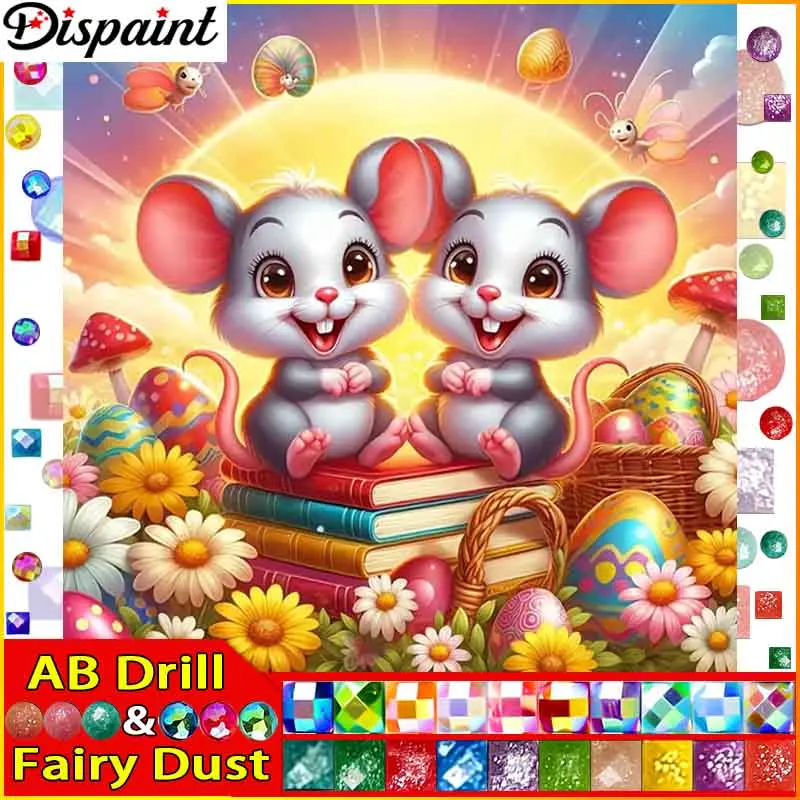 Dispaint Fairy Dust AB DIY 5D алмазная живопись &quotМышка животное&quot полная вышивка