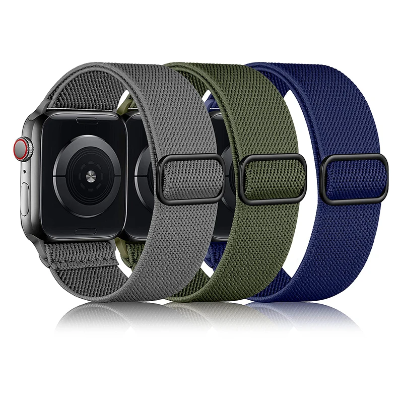 Ремешок нейлоновый для Apple Watch Band ultra 2 эластичный Блестящий богемный браслет iWatch