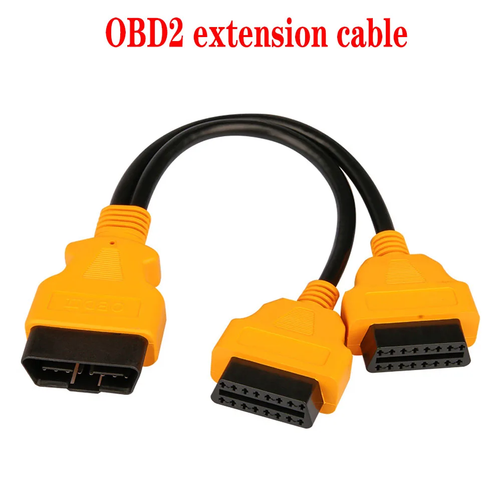 30cm 16Pin kabel łączący OBD2 męski na podwójny żeński Y przedłużacz rozgałęźnika OBDII 1-2 samochodowy diagnostyczny