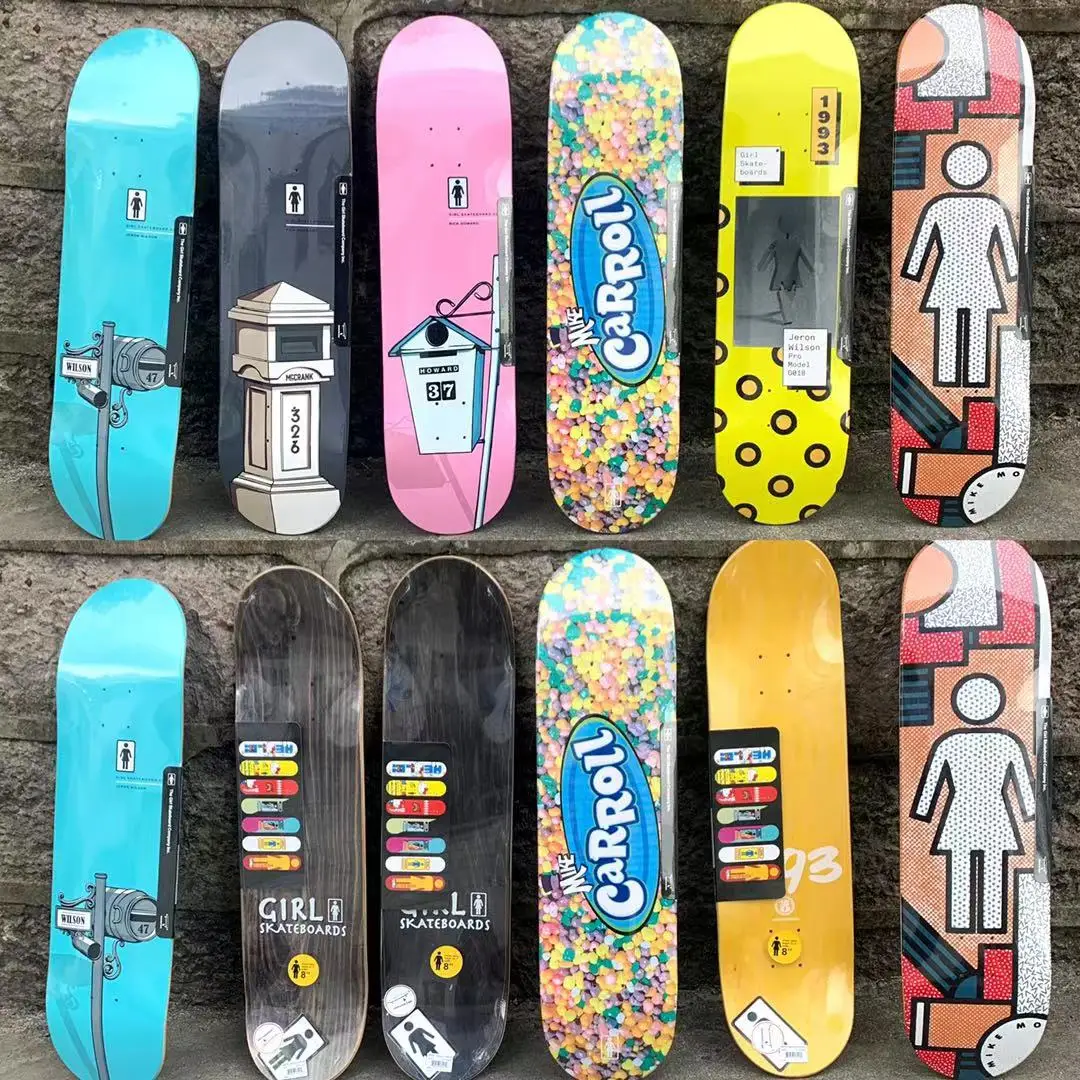 

Genuine 8.25inch 8inch girl zero skateboard decks Canadian maple epoxy glue plies are deyed colors professional level