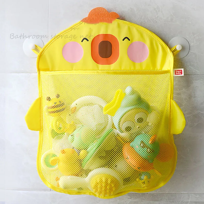 

Для хранения игрушек для ванной-сумка для ванной комнаты, с изображением утки, сетчатый мешок для хранения, на присоске