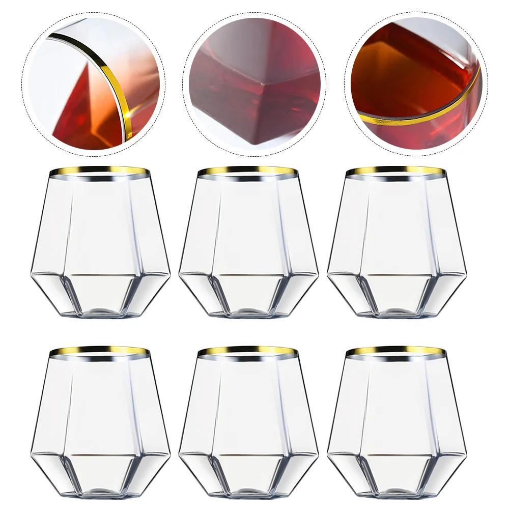 

6Pcs Wedding Premium Cups Reusable Whiskey Cup Drinking Cup Bar Supplies For Cocktails for Wedding Drinking Party Home