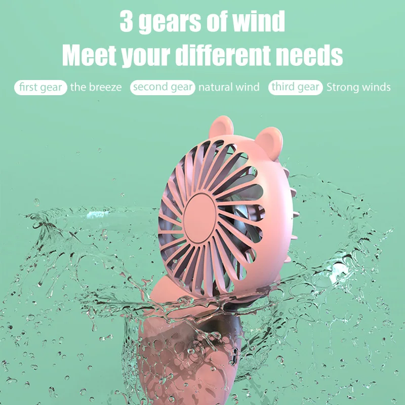 

Mini Handheld Electric Fan USB Rechargeable Cute Portable Desktop Office Home Outdoor Cooling Fan 3-Speed Wind Adjustable Cooler