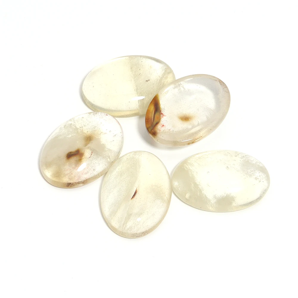 Овальные бусины из натурального камня кабошон 18x5 мм 2 шт