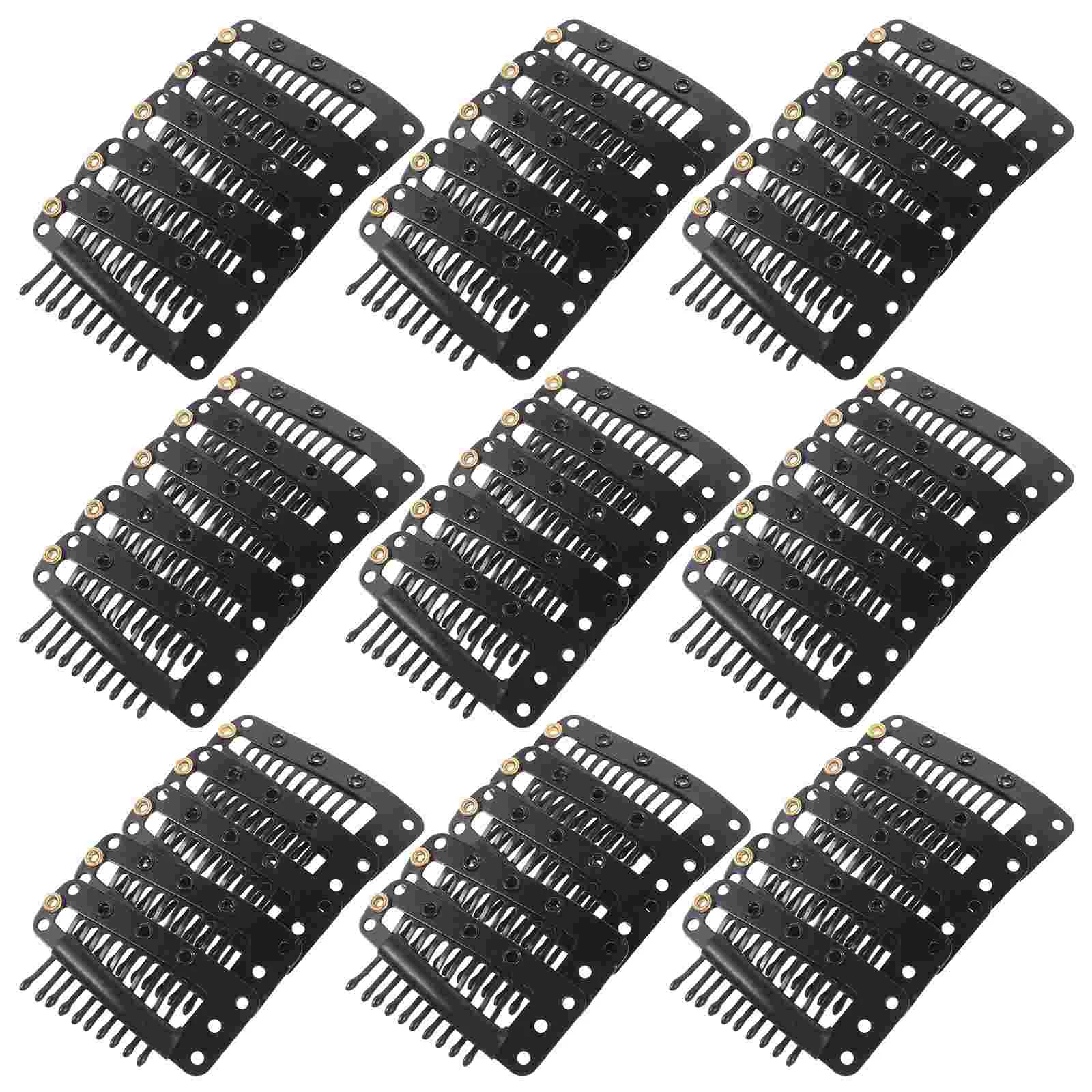 

50pcs Wigs Metal Snap Clips Hair Extension Hairpin Hairpiece Fixing Accessories