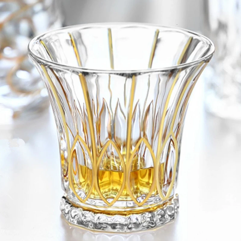 

Креативный позолоченный бокал для виски, винный стеклянный стакан, стеклянный бокал для виски