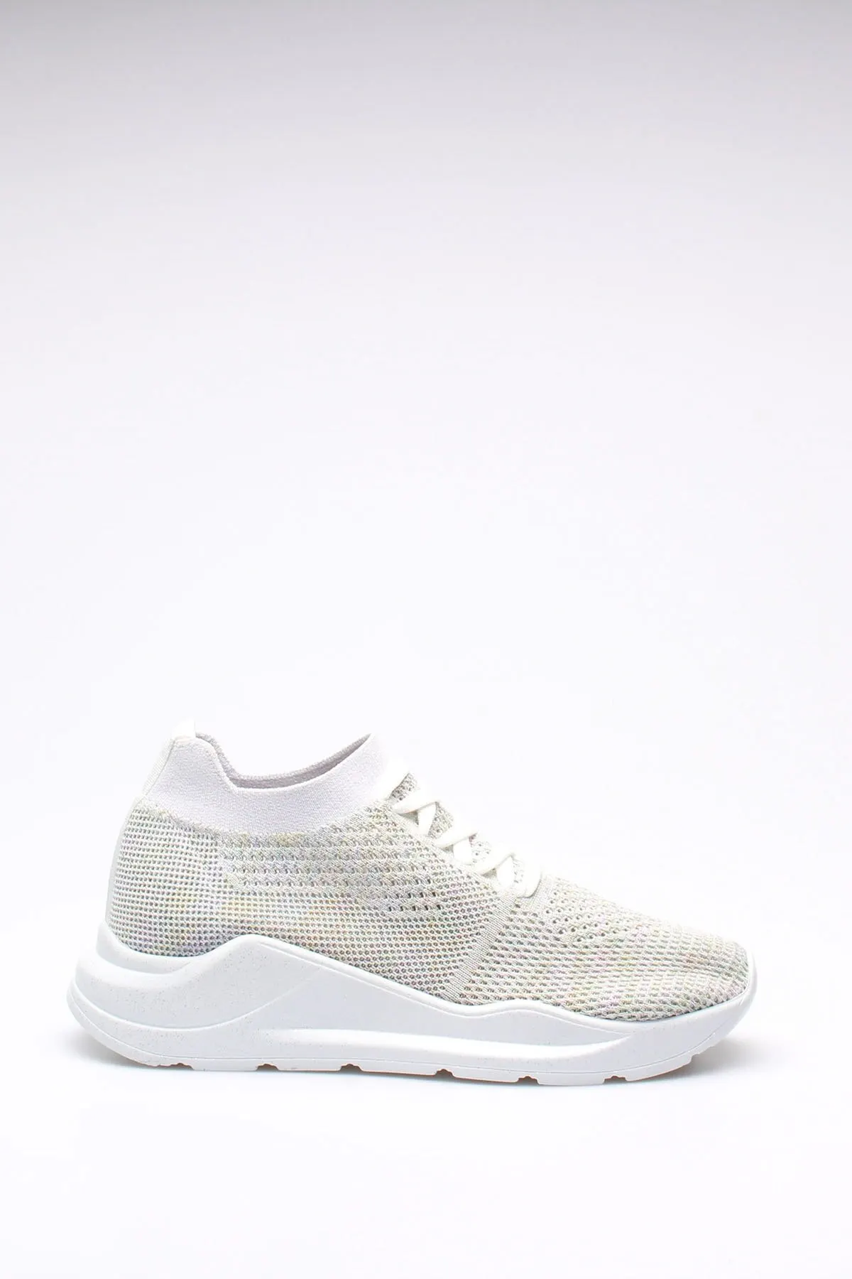 

Fashion Style women's White Silvery Sports Sneaker Shoes