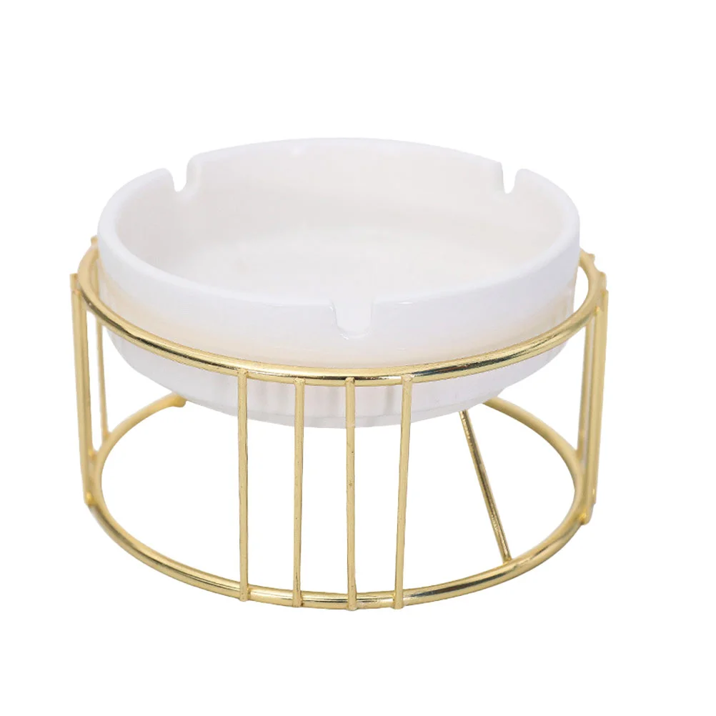 

Ashtray Holder with Metal Stand Desktop Tray for Home Office Desktop Ornament